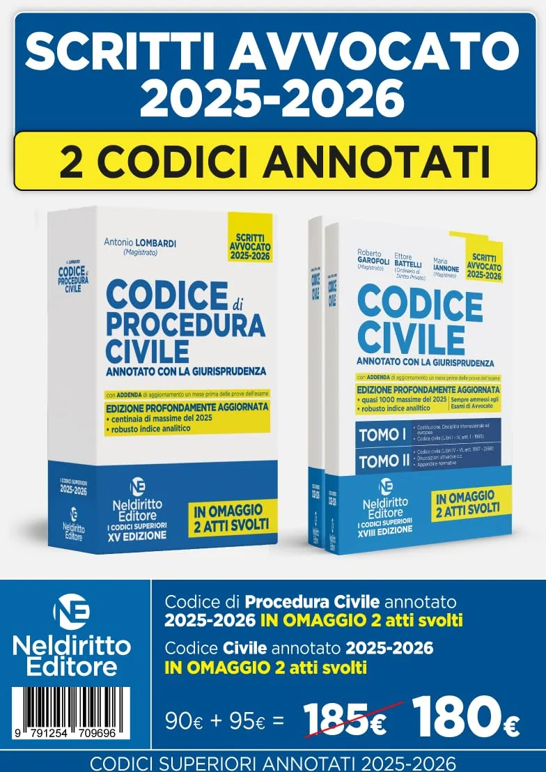 Kit codice civile e codice di procedura civile annotato con la giurisprudenza per l'esame di avvocato 2025-2026