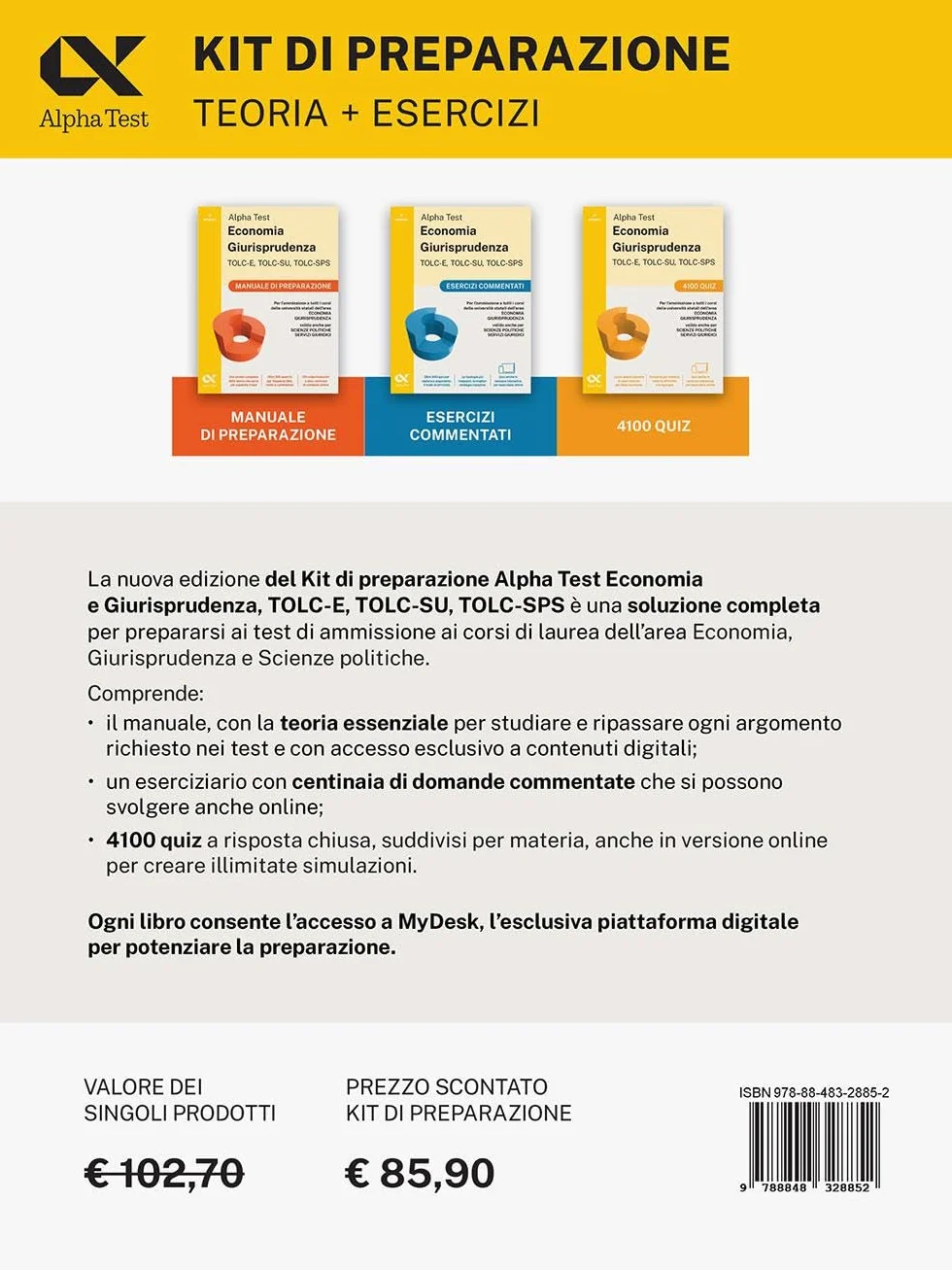 Alpha Test Economia Giurisprudenza TOLC-E, TOLC-SU, TOLC-SPS 2026-2027. Kit di preparazione. Per test di ammissione universitari. Con piattaforma e simulatore online