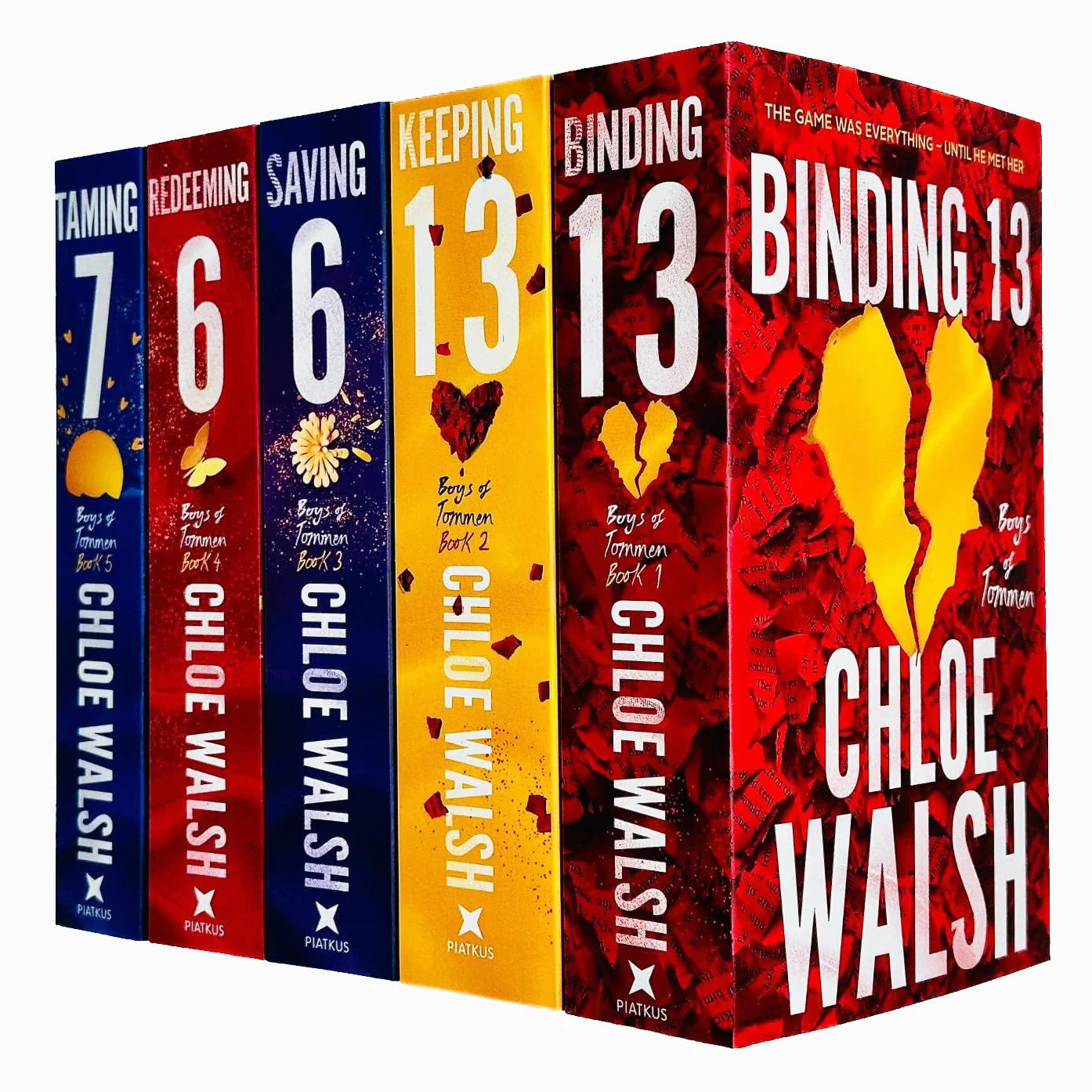 Foblit ltd Collezione di libri della serie 5 di Boys of Tommen di Chloe Walsh (Binding 13, Keeping 13, Saving 6, Redeeming 6 e Taming 7)