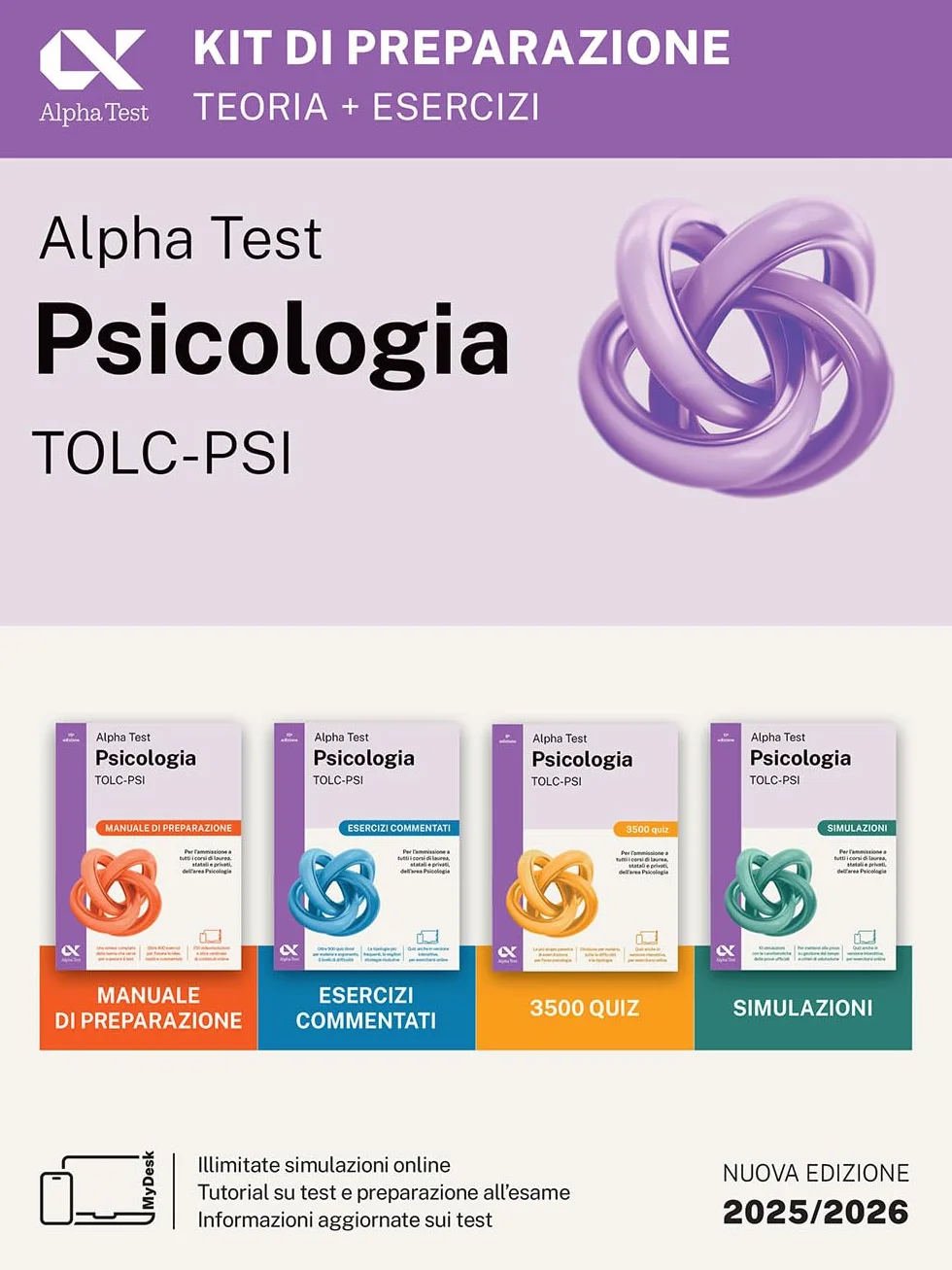 Alpha Test Psicologia TOLC-PSI 2026-2027. Kit di preparazione. Per test di ammissione universitari. Con piattaforma e simulatore online