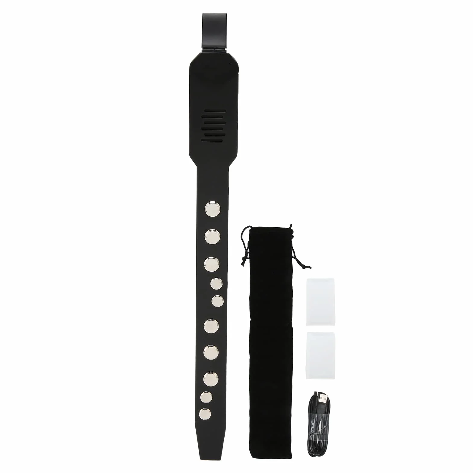 Mini Strumento a Fiato Digitale, connettività MIDI Sassofono Elettronico a 10 Toni con 12 Accompagnamenti e Batteria Ricaricabile per Imitazione per Telefono (Nero)