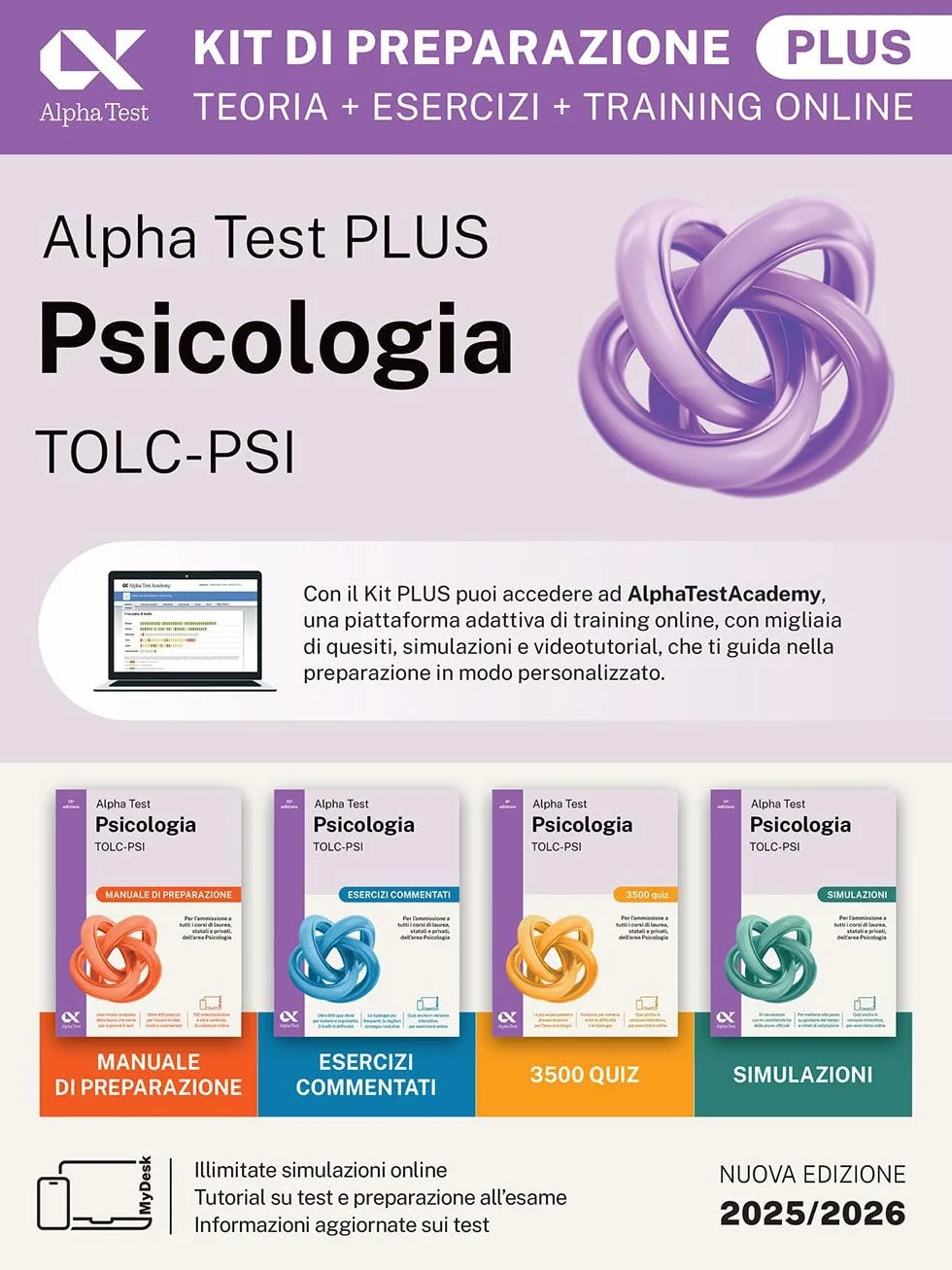 Alpha Test Plus Psicologia TOLC-PSI 2026-2027. Kit di preparazione Plus. Per test di ammissione universitari. Con piattaforma e simulatore online