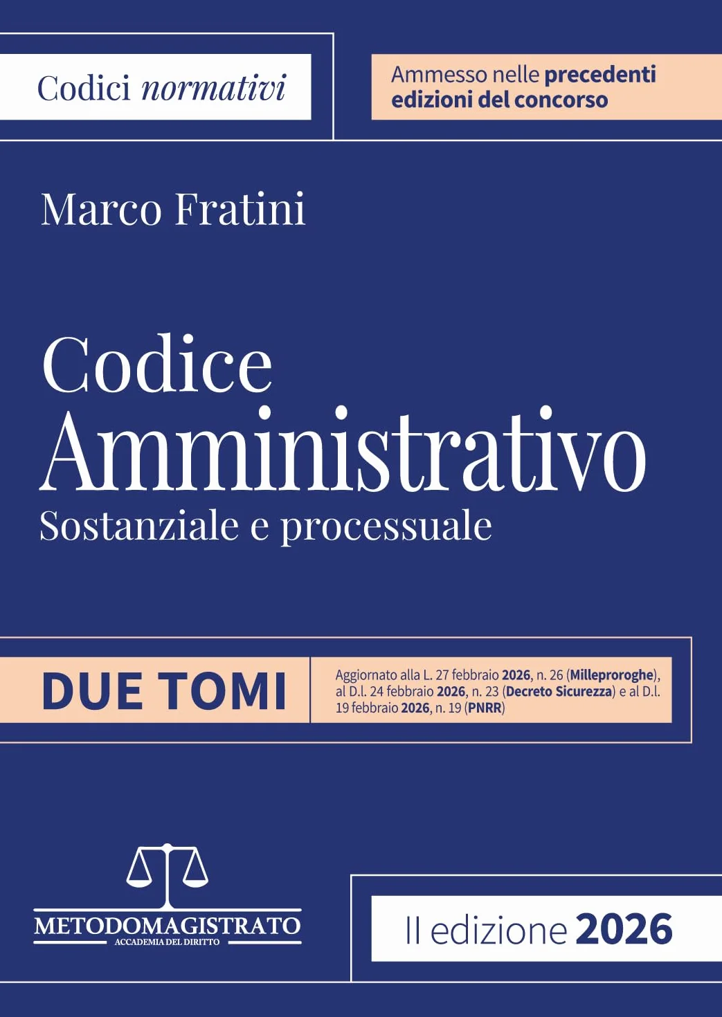Codice normativo di diritto amministrativo 2026 per il concorso in magistratura