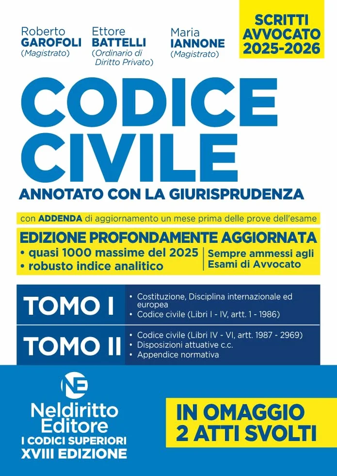 Codice Civile annotato con la giurisprudenza per l'Esame di avvocato 2025-2026 in 2 tomi
